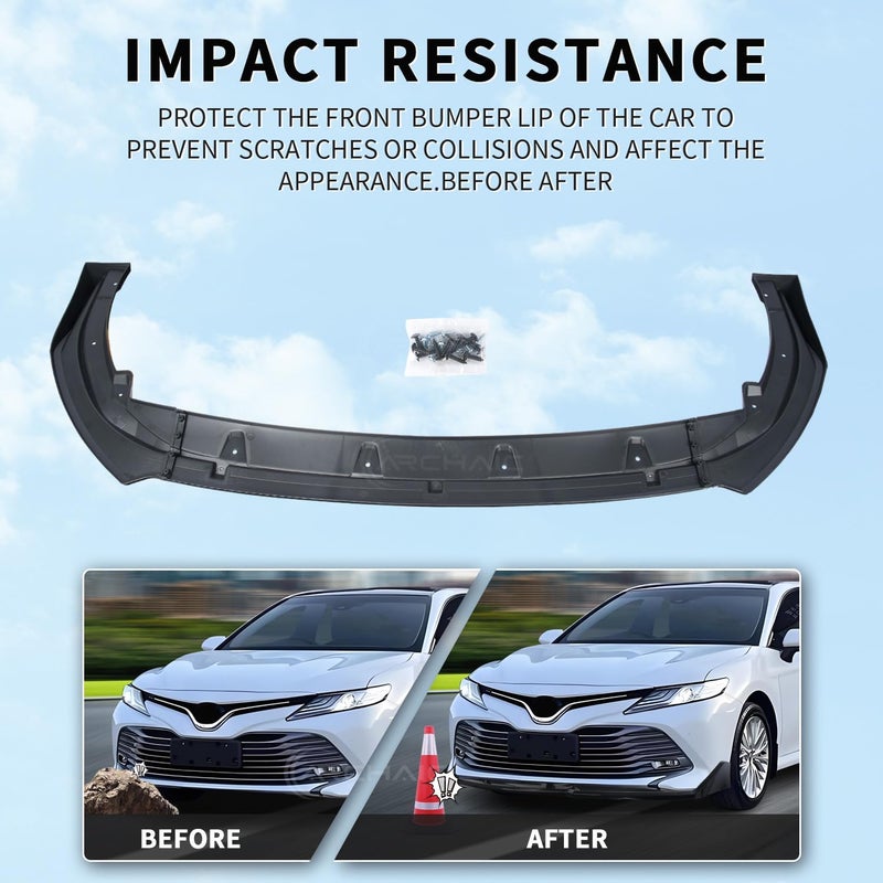 Archaic Front Bumper Lip Spoiler Compatible for 2018 2019 2020 Toyota Camry [L LE XLE], Splitter Under Chin Spoiler Body Kit Camry Accessories - Image 5
